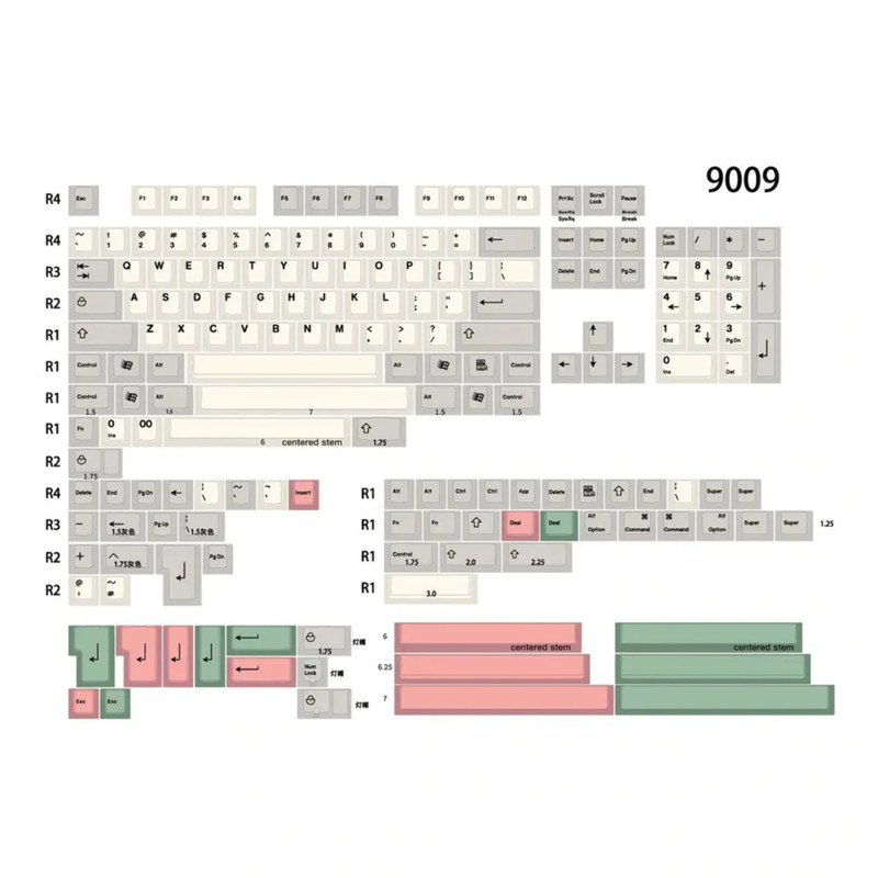 EnjoyPBT 9009 Keyboard Keycaps Set (178 keys) - Base Kit - أكسسوار لوحة مفاتيح